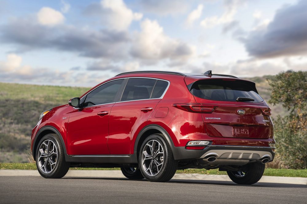 2021 Kia Sportage exterior rear view angled