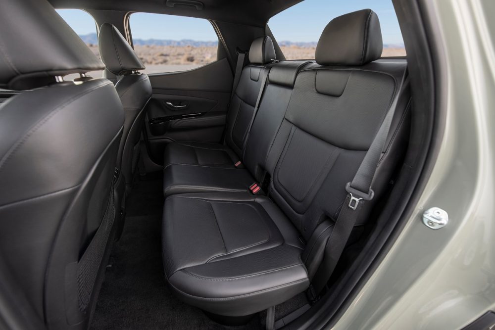 Rear seats of 2022 Hyundai Santa Cruz