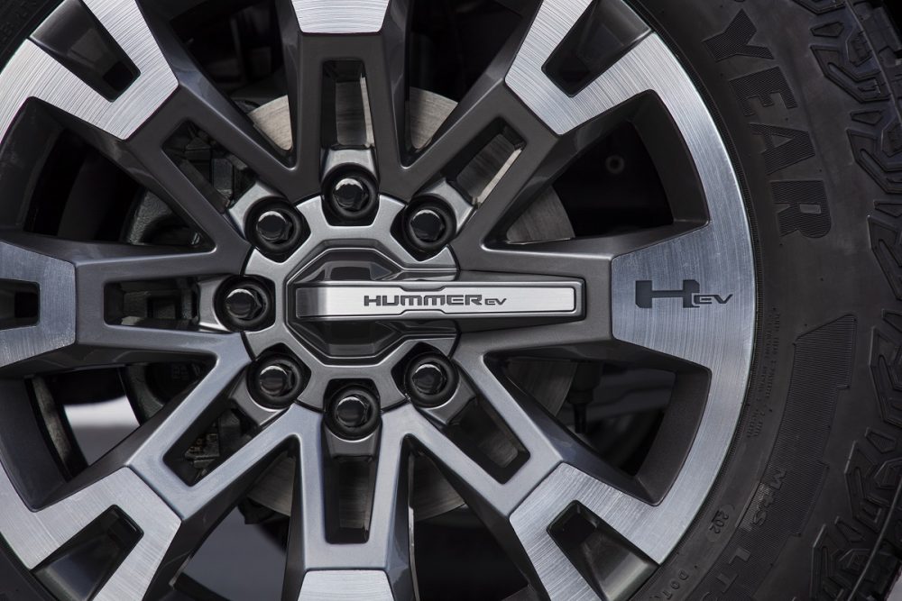 Close-up of 2024 GMC Hummer EV SUV wheel