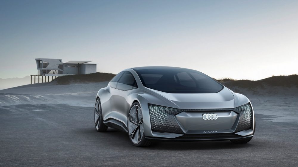 An ambitious Audi concept vehicle render driving toward an electric future