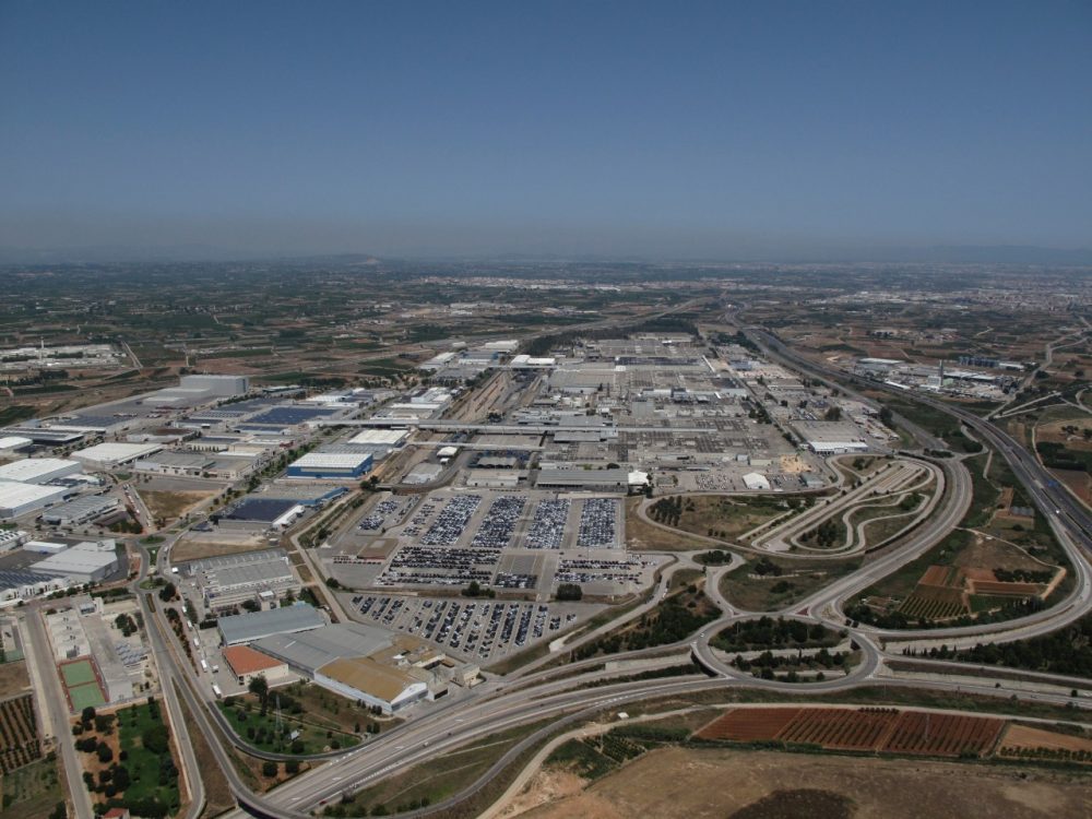 An aerial shot of the Ford Valencia manufacturing plant in Spain