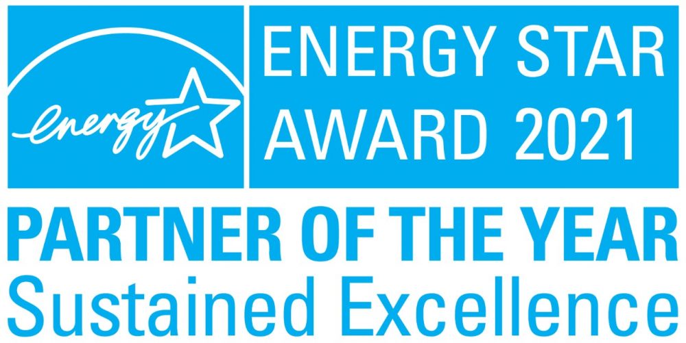 A graphic showing that GM won the 2021 ENERGY STAR Partner of the Year — Sustained Excellence Award