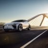 Lexus LF-Z Electrified Concept drives on a bridge