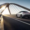 Back view of Lexus LF-Z Electrified Concept driving on a bridge