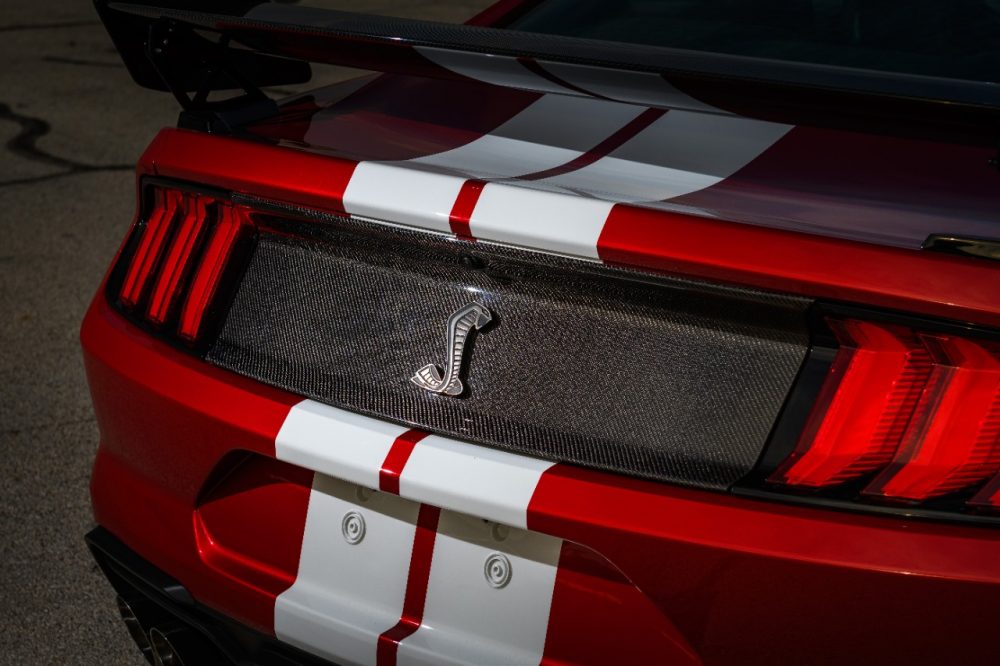 Rear Decklid Carbon Fiber Trim Panel Mustang Shelby GT500