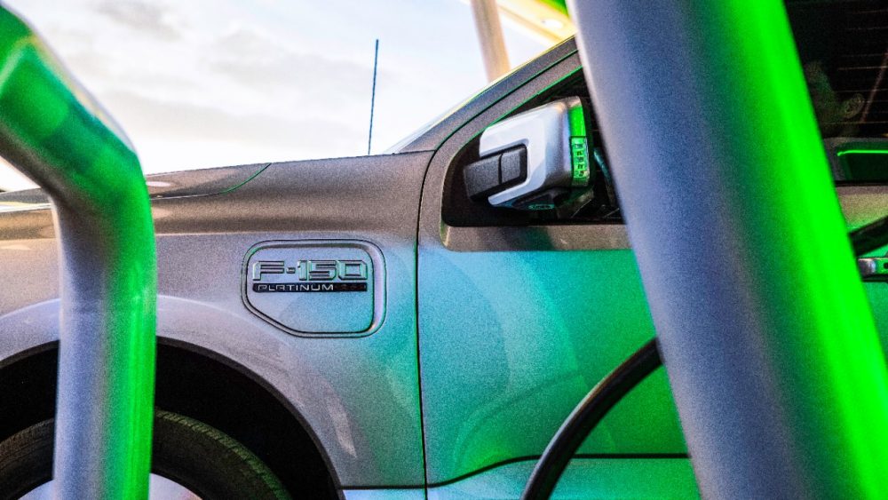 2022 Ford F-150 Lightning at Charging Station