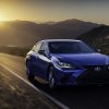 Blue 2022 Lexus ES driving down a road