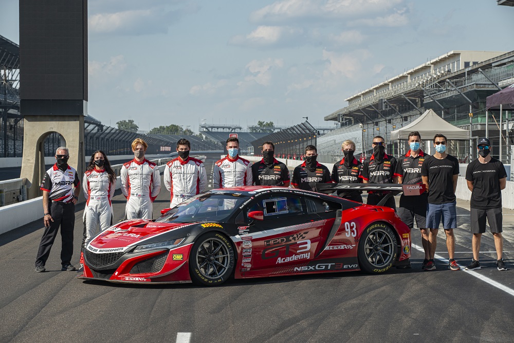 Honda Esports GT3 Driver Academy team members posing at Indy