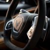 Close up photo of a 2020 Chevrolet Corvette Stingray steering wheel