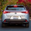 Rear view of silver 2021 Lexus UX