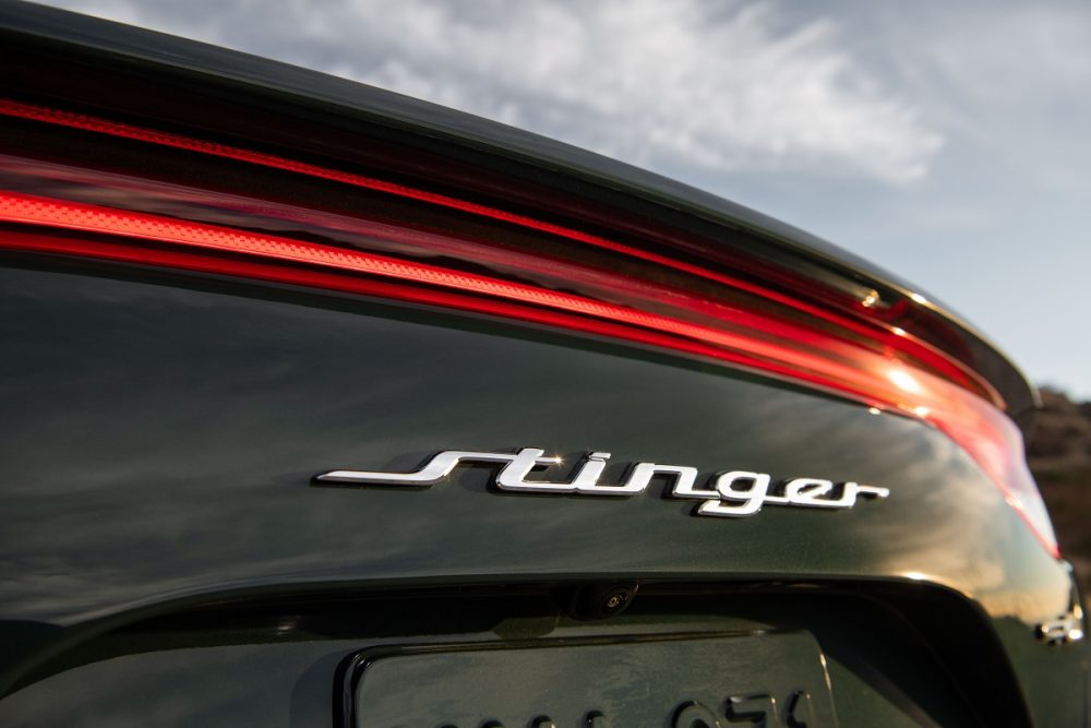 Close up photo of the 2022 Kia Stinger Badge