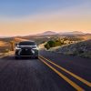 Front view of a black 2022 Lexus NX on a road