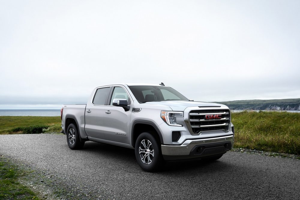 A 2021 GMC Sierra 1500 parked by water