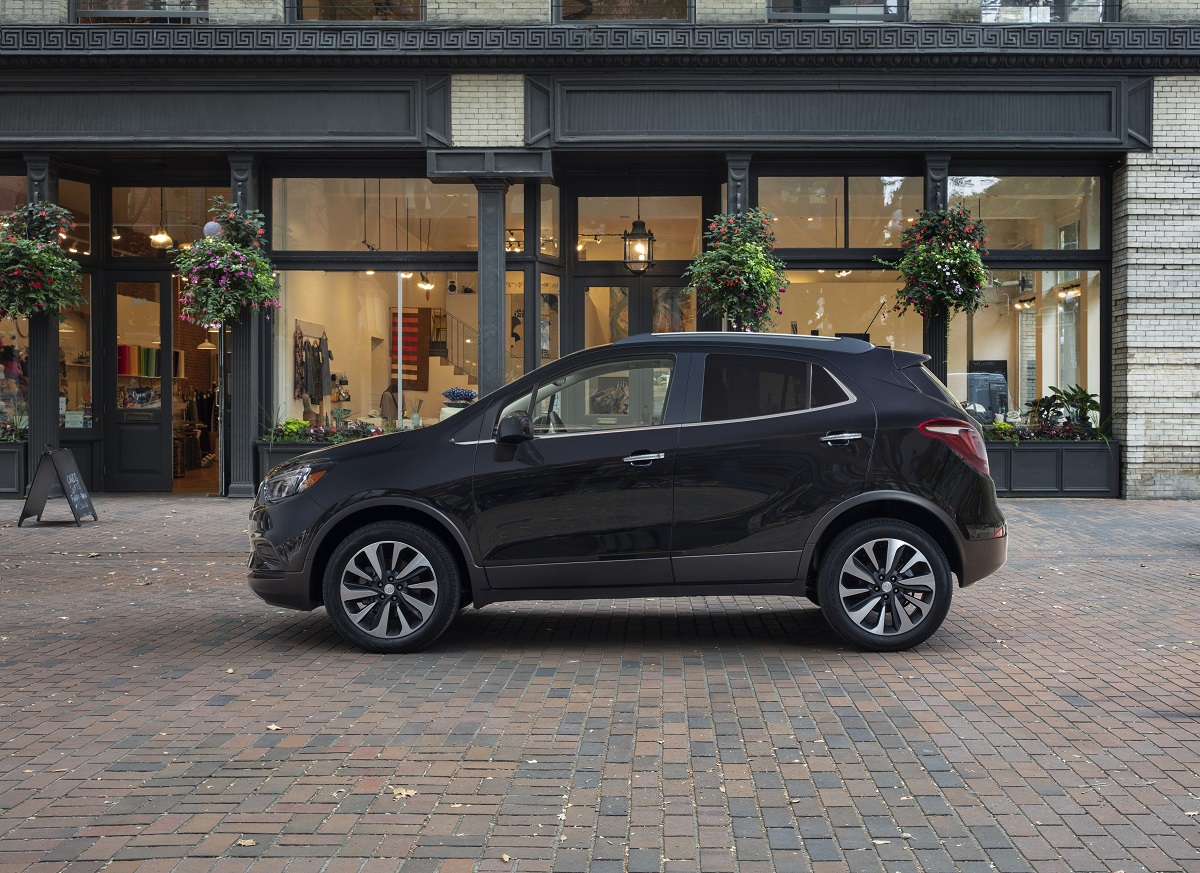 Side profile view of parked 2022 Buick Encore