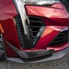 Close-up of 2022 Cadillac CT4-V Blackwing front end and front dive planes