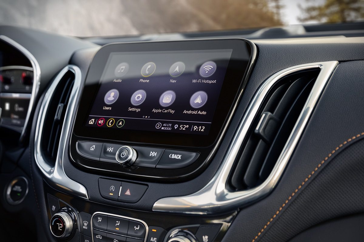 Close-up of 2022 Chevrolet Equinox Premier touch screen