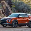 2022 Chevrolet Trailblazer in front of a rocky outcropping