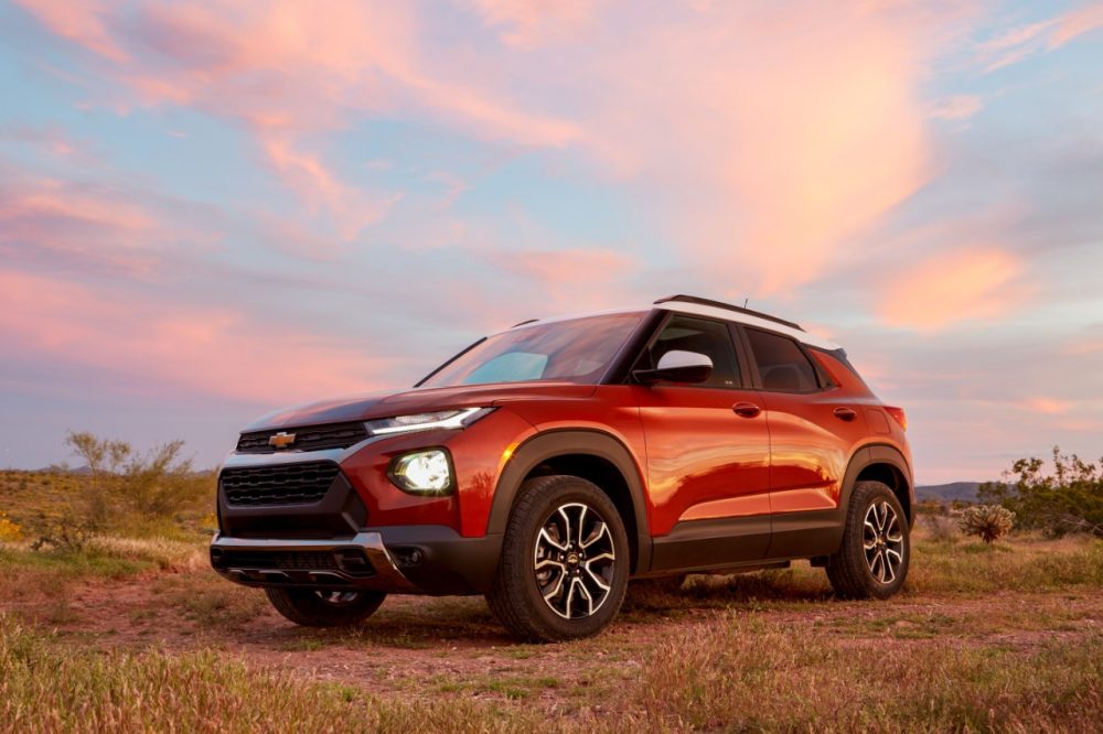 2022 Chevrolet Trailblazer in front of a morning sky