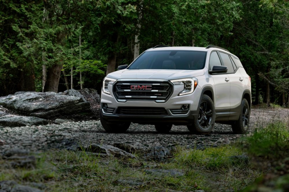 2022 GMC Terrain AT4 parked in the forest