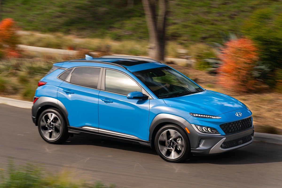 2022 Hyundai Kona overhead side view