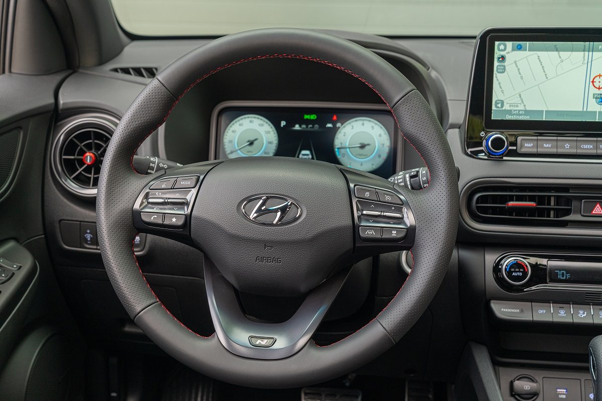 2022 Hyundai Kona N Line steering wheel