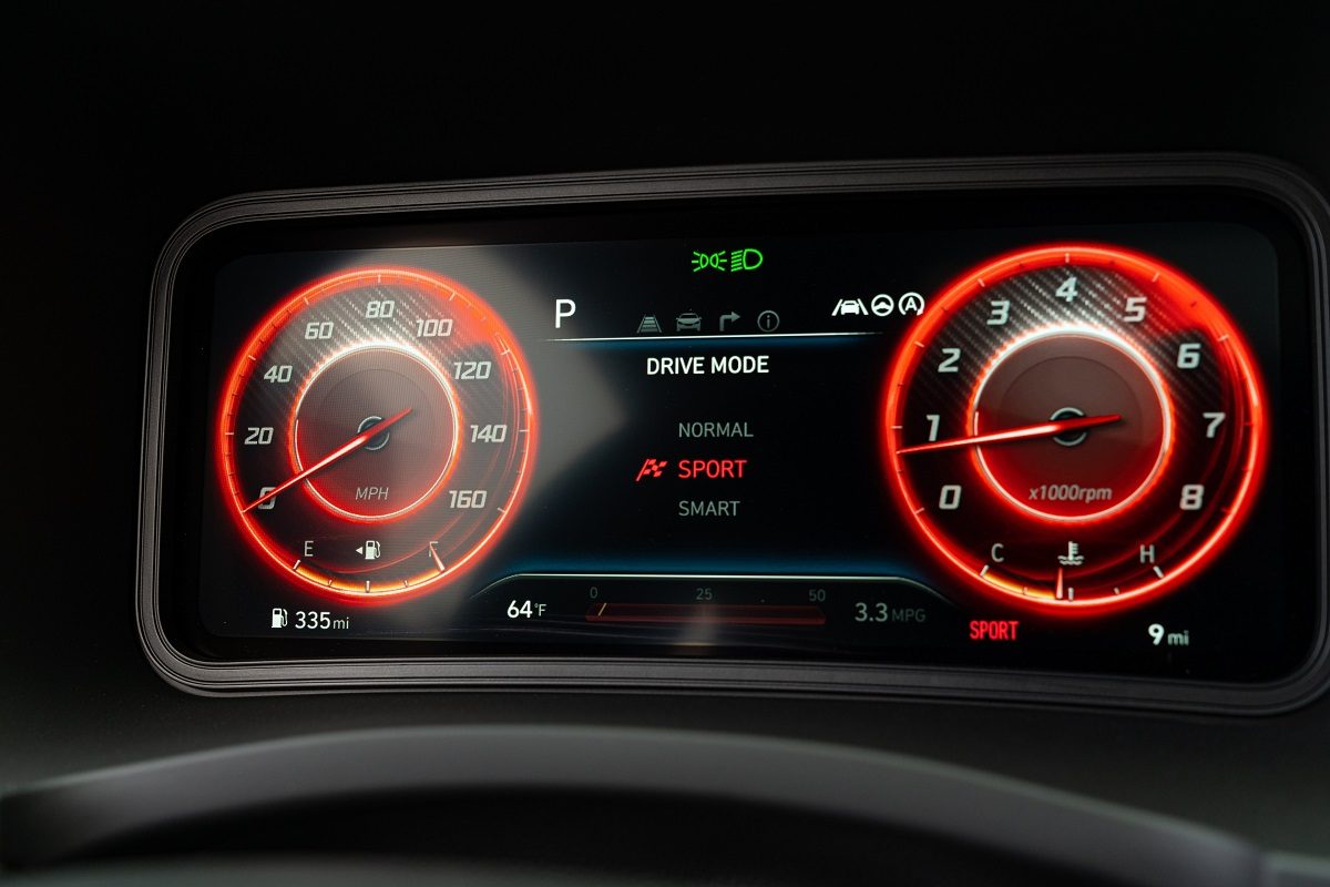 2022 Hyundai Kona N Line digital instrument cluster and drive modes