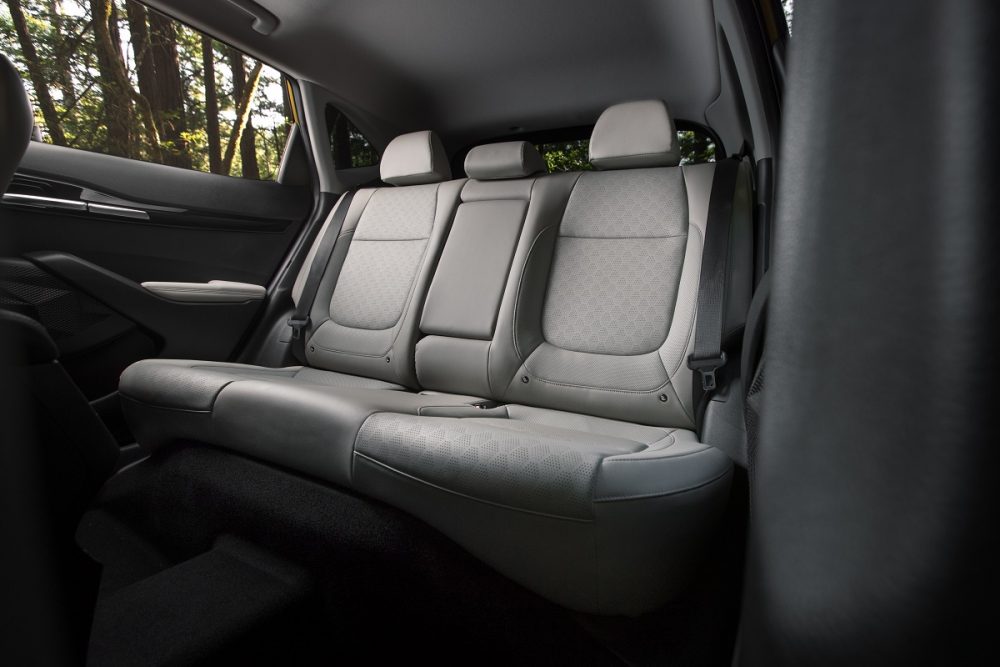 Light gray rear seating in the 2022 Kia Seltos