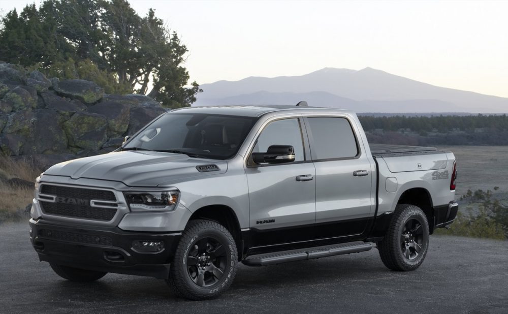 The 2022 Ram 1500 BackCountry Edition parked with a mountain in the background