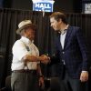 Jack Roush shaking hands with Brad Keselowski