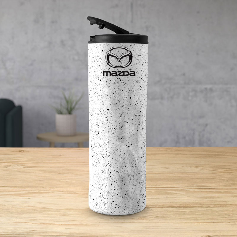 Mazda Compression Travel Mug - Speckled White