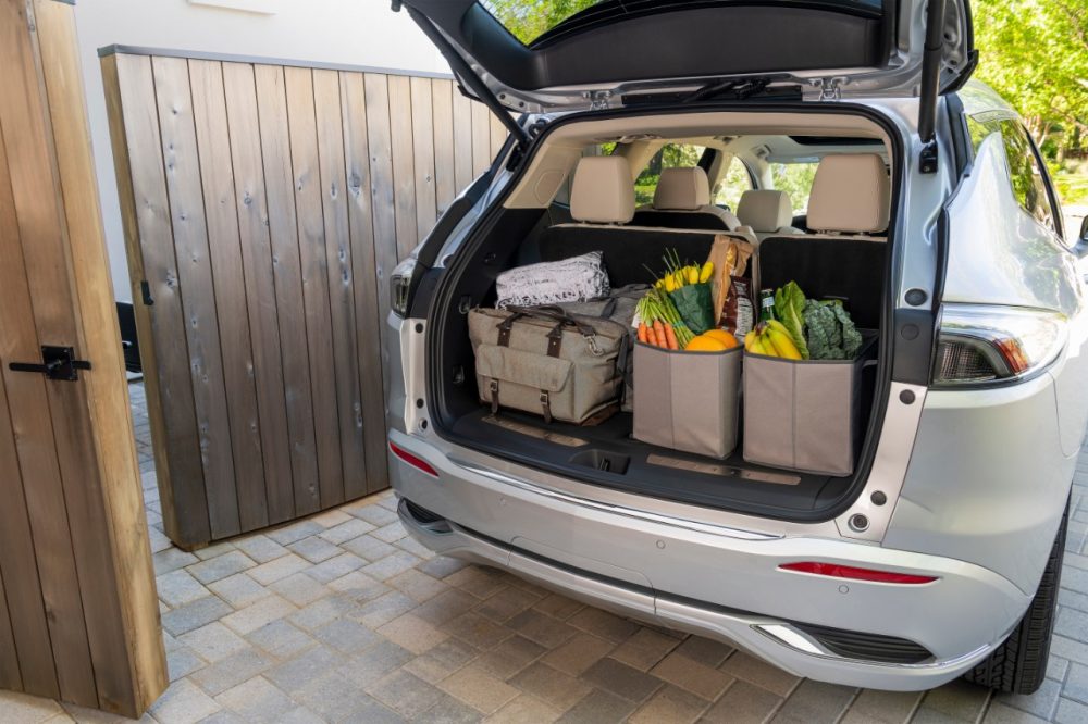 2022 Buick Enclave cargo bay loaded with groceries