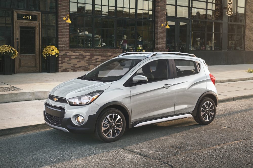 Exterior front photo of a silver 2022 Chevrolet Spark