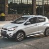 Exterior front photo of a silver 2022 Chevrolet Spark