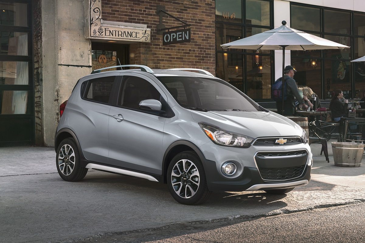 Exterior front photo of a silver 2022 Chevrolet Spark