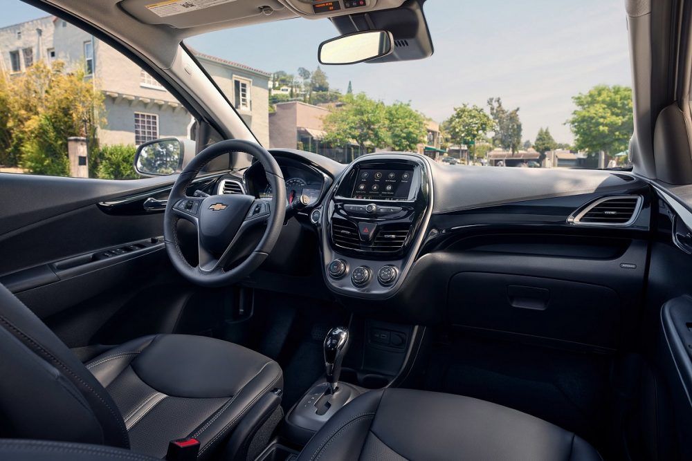 Close up of the front seat area in the 2022 Chevrolet Spark