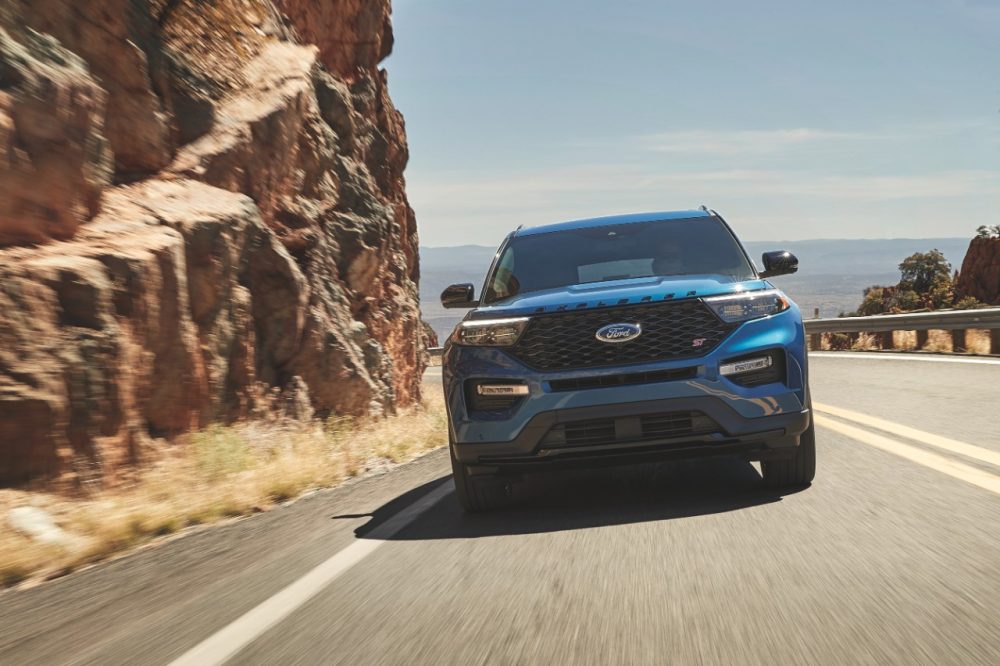 2022 Ford Explorer ST on Scenic Mountain Road