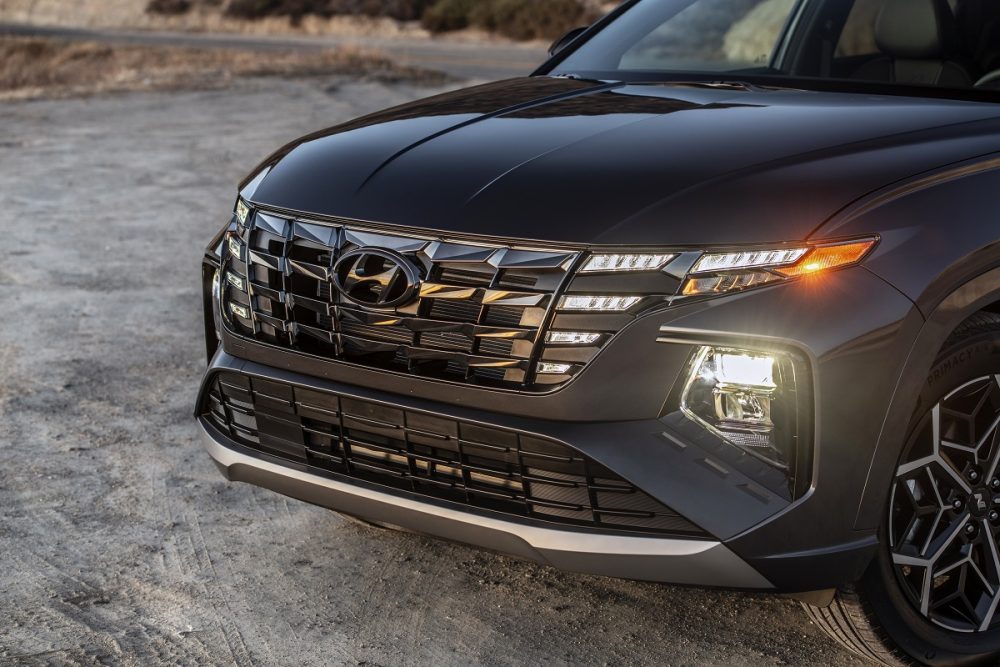 Close-up of 2022 Hyundai Tucson N Line front end