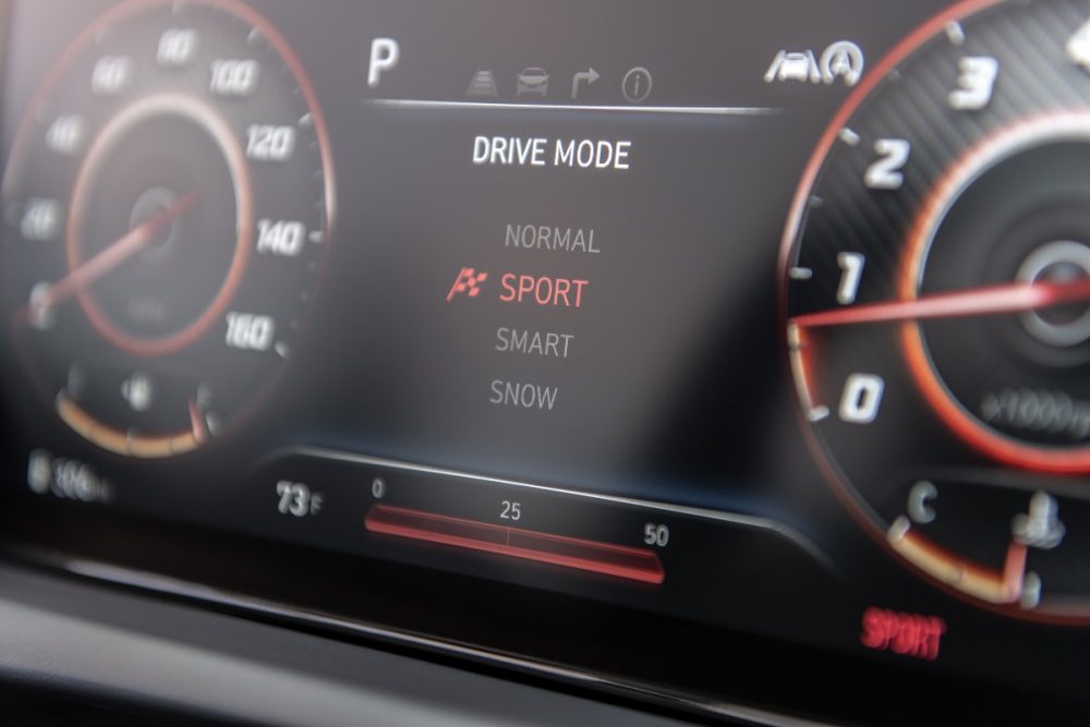 2022 Hyundai Tucson drive modes and digital instrument cluster