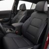 Interior view of the 2022 Kia Sportage front seats in black leather