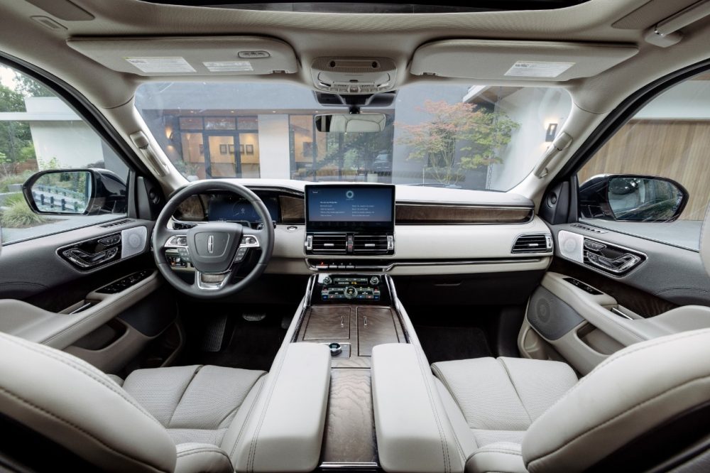 View of 2022 Lincoln Navigator front row from the second row