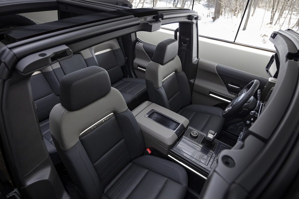 Aerial view of the 2024 GMC Hummer EV SUV interior