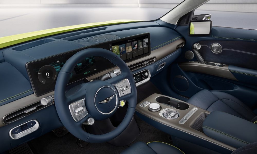 Genesis GV60 steering wheel, dash, and console