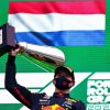 Max Verstappen holds winning trophy for 2021 Belgian Grand Prix
