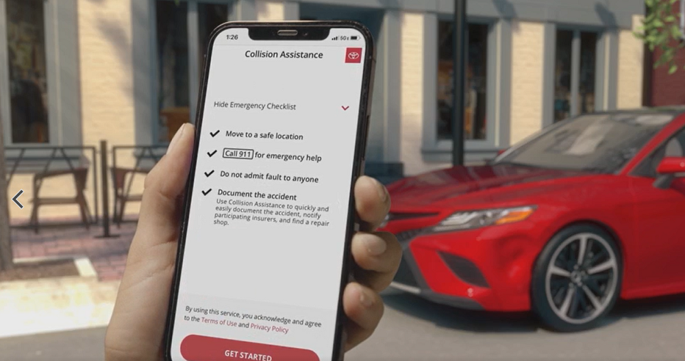 Toyota Collision Assist smartphone example