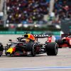 Max Verstappen leads Charles Leclerc on track at 2021 Russian Grand Prix