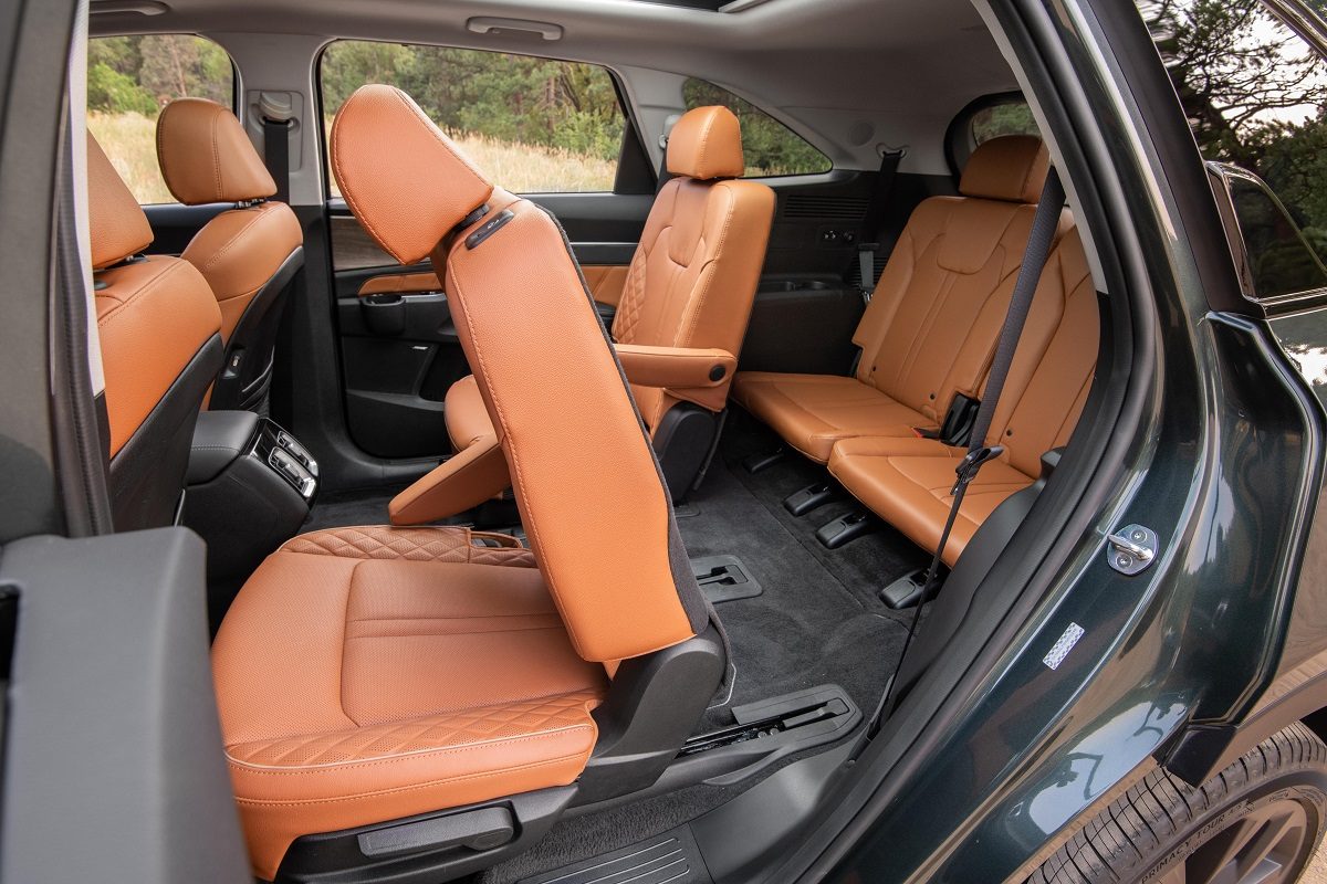 Interior view of the 2022 Kia Sorento interior showcasing the two back rows