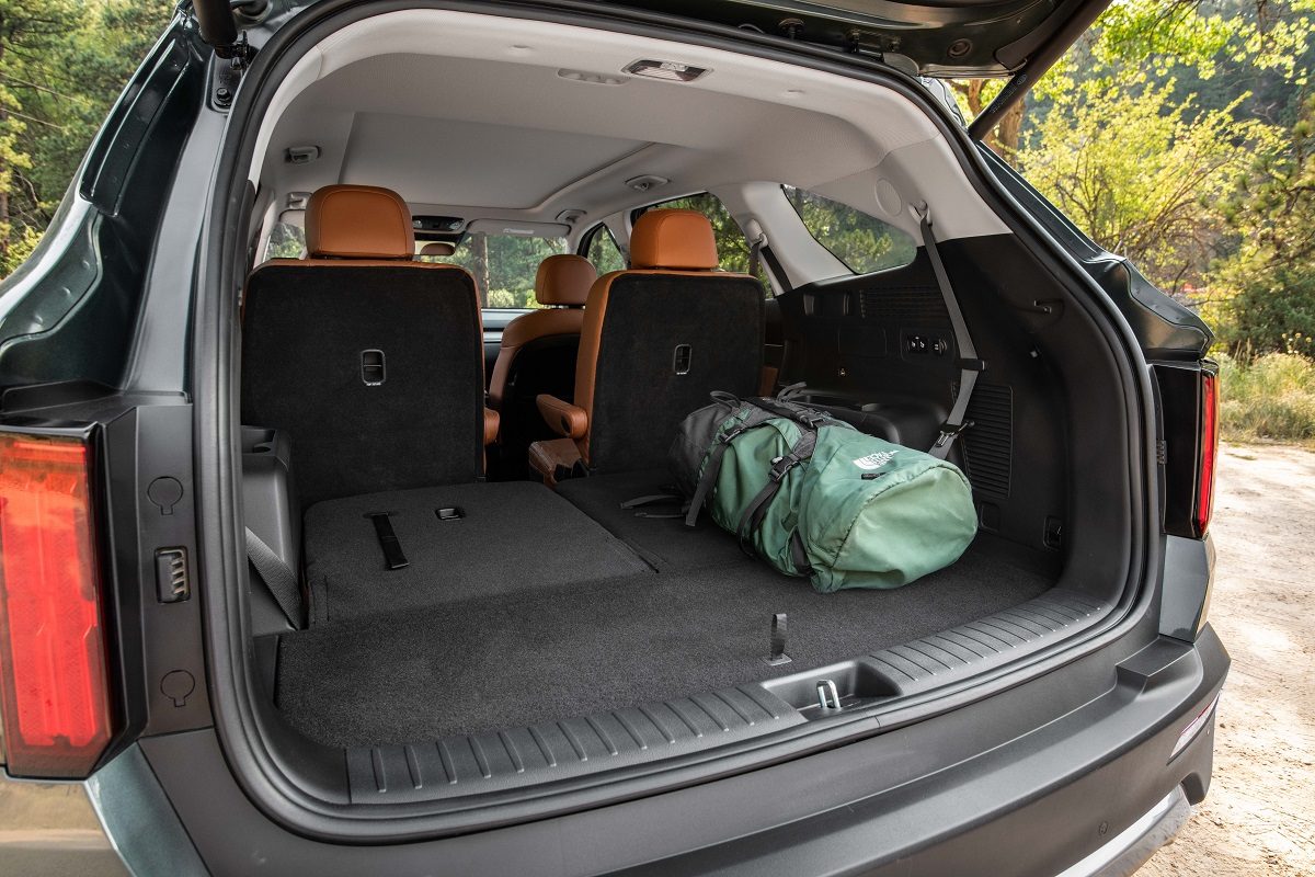 Interior view of the 2022 Kia Sorento cargo area