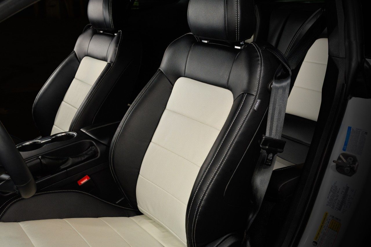 2022 Mustang Coupe Ice White Appearance Package seats