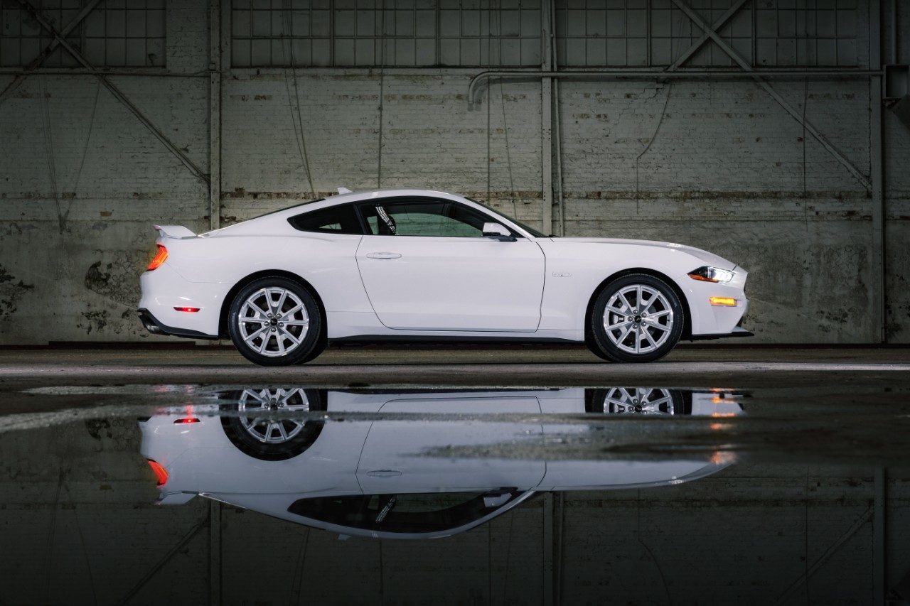 2022 Mustang Coupe Ice White Appearance Package side profile