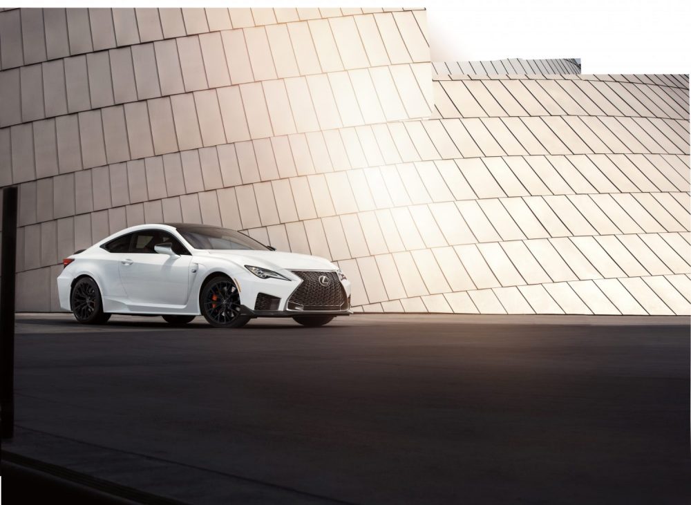 White 2022 Lexus RC F front side angle view